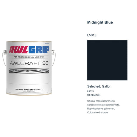 Awlgrip Awlcraft SE Midnight Blue L5013, selected Gallon, L5013: original manufacturer chip with representative gallon can