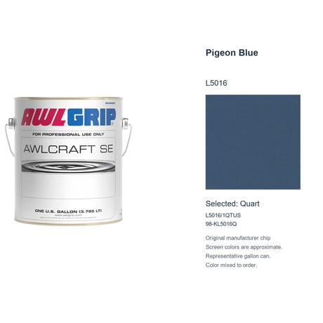 Awlgrip Awlcraft SE Pigeon Blue L5016, selected Quart, L5016/1QTUS: original manufacturer chip with representative gallon can