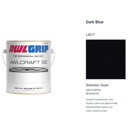 Awlgrip Awlcraft SE Dark Blue L5017, selected Quart, L5017/1QTUS: original manufacturer chip with representative gallon can