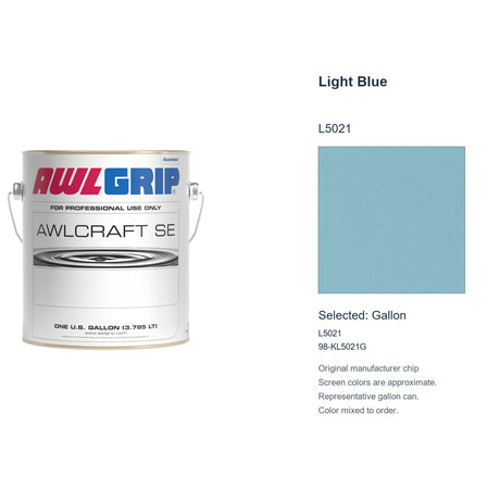 Awlgrip Awlcraft SE Light Blue L5021, selected Gallon, L5021: original manufacturer chip with representative gallon can