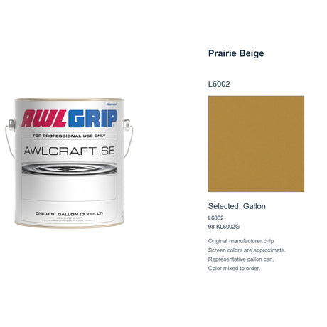 Awlgrip Awlcraft SE Prairie Beige L6002, selected Gallon, L6002: original manufacturer chip with representative gallon can