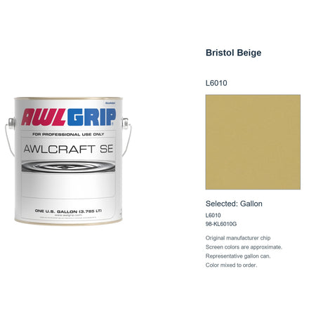 Awlgrip Awlcraft SE Bristol Beige L6010, selected Gallon, L6010: original manufacturer chip with representative gallon can