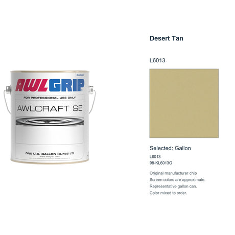 Awlgrip Awlcraft SE Desert Tan L6013, selected Gallon, L6013: original manufacturer chip with representative gallon can