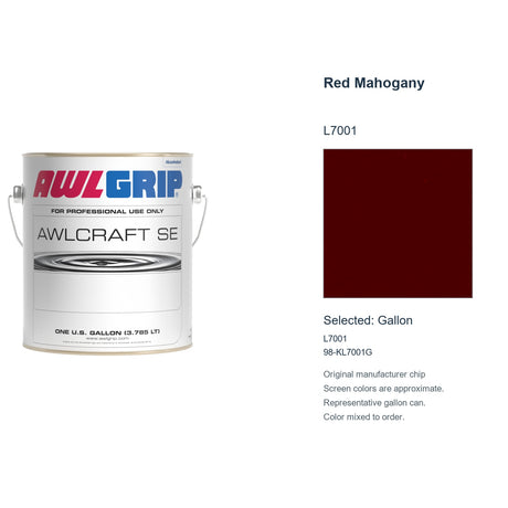 Awlgrip Awlcraft SE Red Mahogany L7001, selected Gallon, L7001: original manufacturer chip with representative gallon can