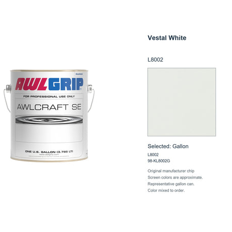 Awlgrip Awlcraft SE Vestal White L8002, selected Gallon, L8002: original manufacturer chip with representative gallon can