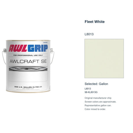 Awlgrip Awlcraft SE Fleet White L8013, selected Gallon, L8013: original manufacturer chip with representative gallon can