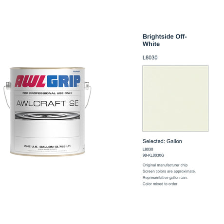 Awlgrip Awlcraft SE Brightside Off-White L8030, selected Gallon, L8030: original manufacturer chip with representative gallon can