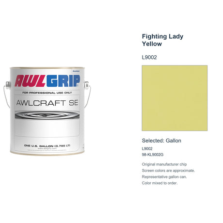 Awlgrip Awlcraft SE Fighting Lady Yellow L9002, selected Gallon, L9002: original manufacturer chip with representative gallon can