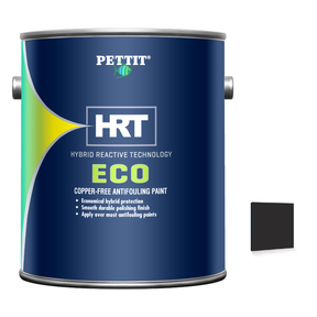 Pettit ECO HRT packaging with official Black color swatch