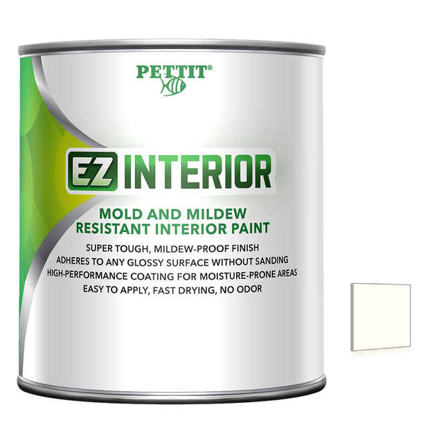 Pettit EZ Cabin-Coat packaging with official White color swatch