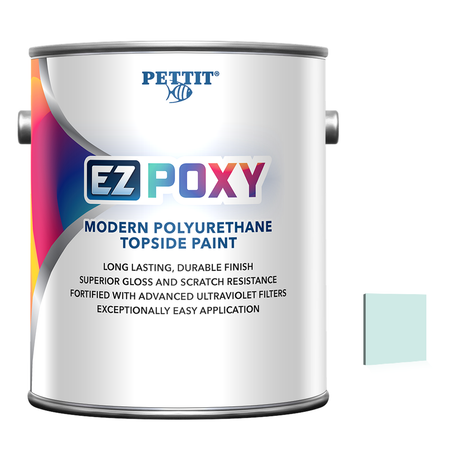 Pettit EZ-Poxy packaging with official Blue Ice color swatch