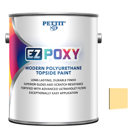 Pettit EZ-Poxy packaging with official Fighting Lady Yellow color swatch