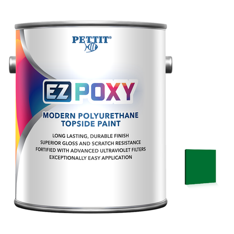 Pettit EZ-Poxy packaging with official Kelly Green color swatch
