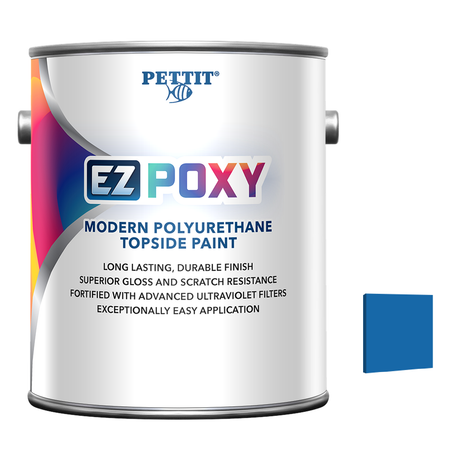 Pettit EZ-Poxy packaging with official Largo Blue color swatch