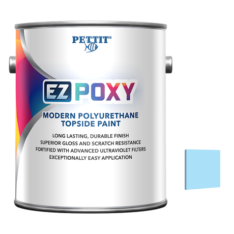 Pettit EZ-Poxy packaging with official Light Blue color swatch