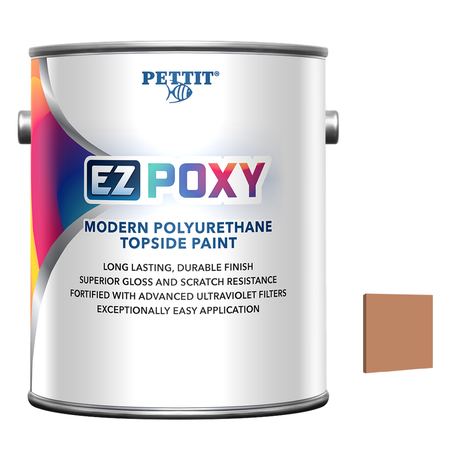 Pettit EZ-Poxy packaging with official Sundown Buff color swatch