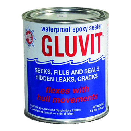 Marine-Tex Gluvit RM330C epoxy sealer resin container; hardener included in the 2 lb kit