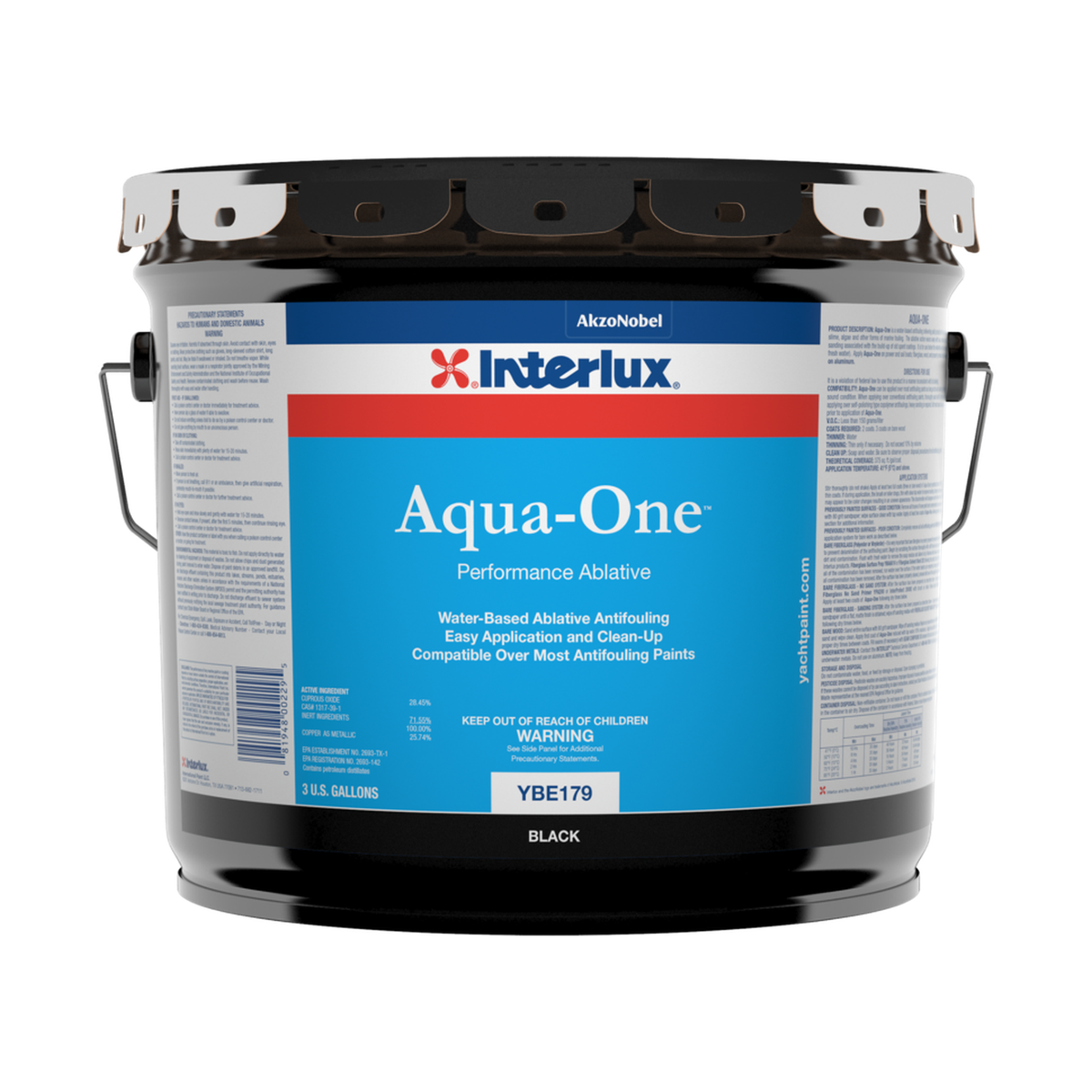 Interlux aqua one representative 3 Gallon Pail packaging, clean view