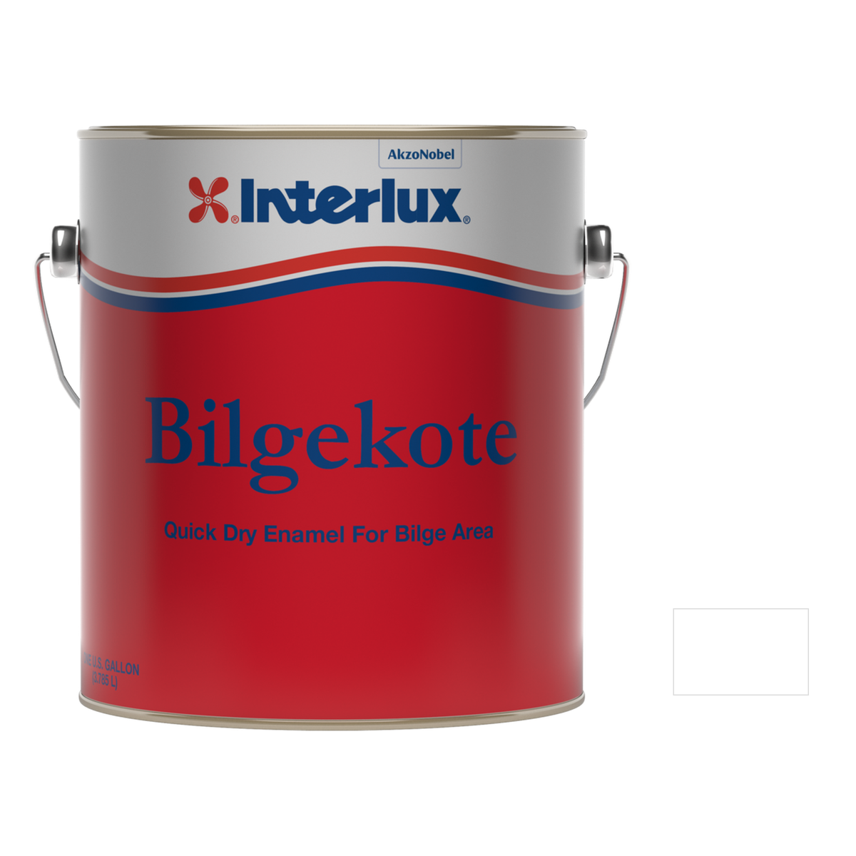 Interlux bilgekote representative 1 Gallon packaging with manufacturer YMA102 White swatch