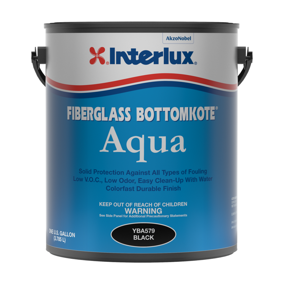 Interlux fiberglass bottomkote r aqua representative 1 Gallon packaging, clean view