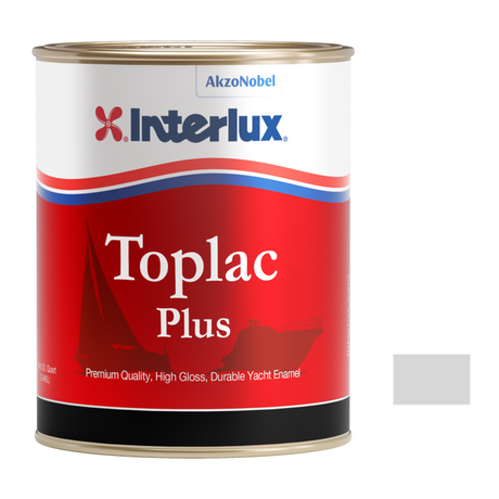 Interlux Toplac Plus quart packaging with official YLK151 Platinum color swatch