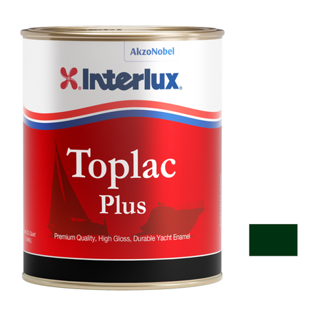 Interlux Toplac Plus quart packaging with official YLK541 Donegal Green color swatch