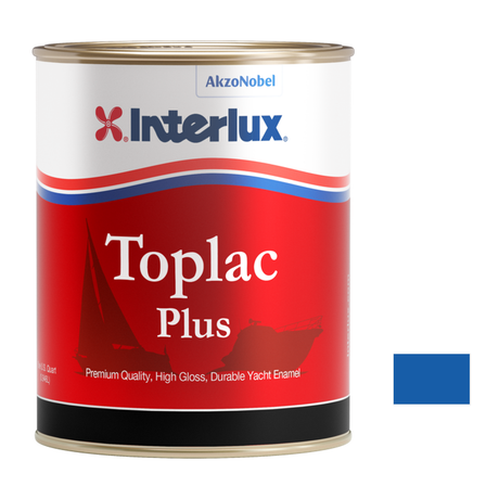 Interlux Toplac Plus quart packaging with official YLK936 Lauderdale Blue color swatch