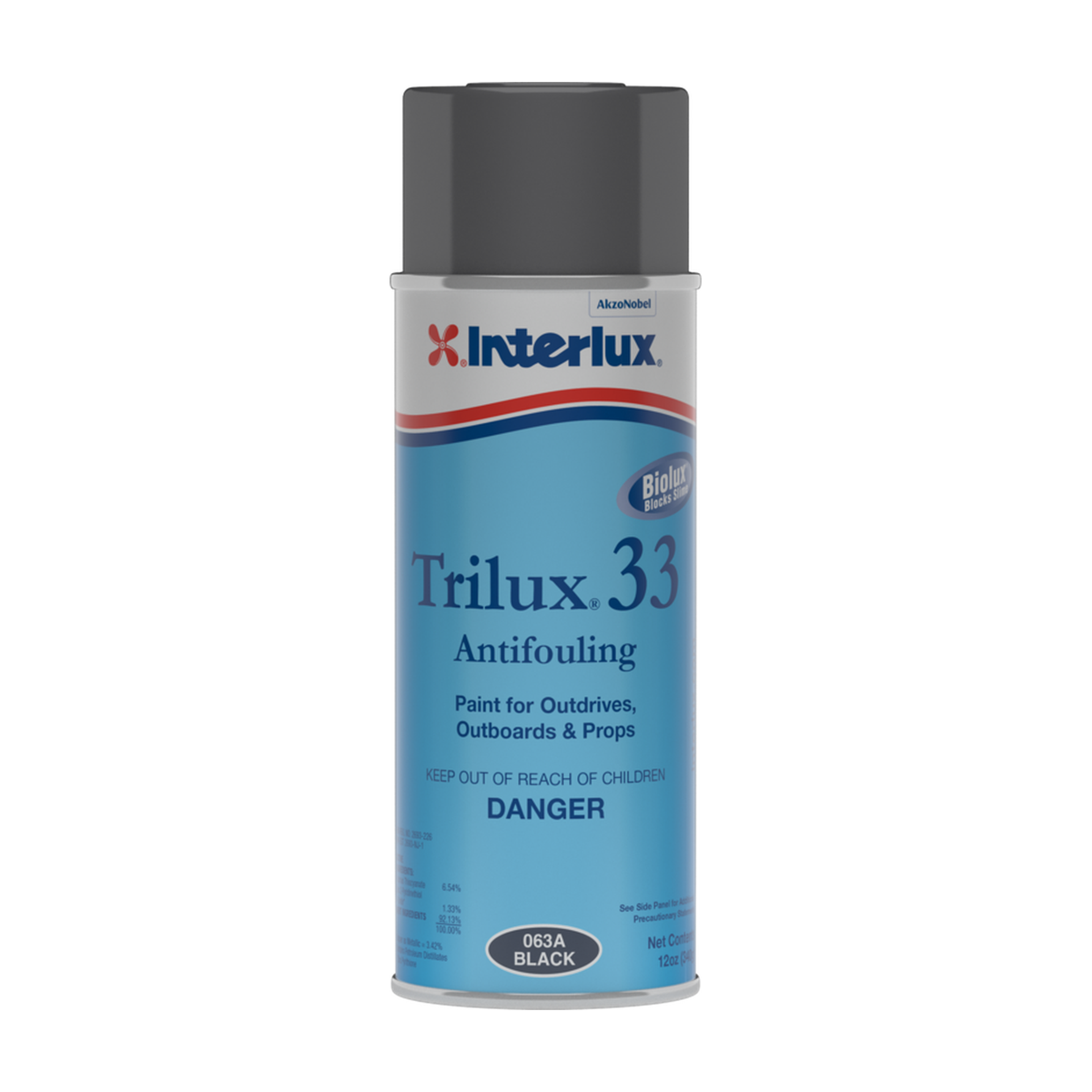 Interlux trilux 33 aerosol representative 12 fl.oz packaging, clean view