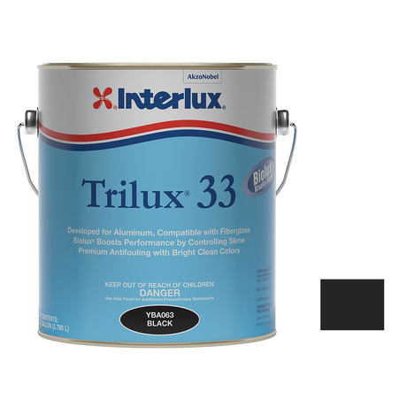 Interlux trilux 33 representative 1 Gallon packaging with manufacturer YBA063 Black swatch