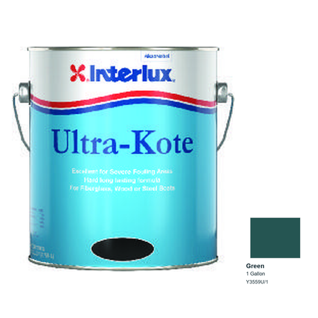 Interlux Ultra-Kote Antifouling Bottom Paint — Green — 1 Gallon — Y3559U/1; manufacturer can illustration with original manufacturer color swatch