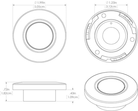 Orbit Flush Mount LED Down Light manufacturer dimensions