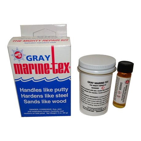 Marine-Tex RM301C Gray 2 oz epoxy repair kit with resin and hardener
