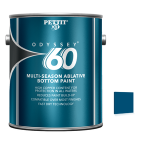Pettit Odyssey 60 packaging with official Blue color swatch