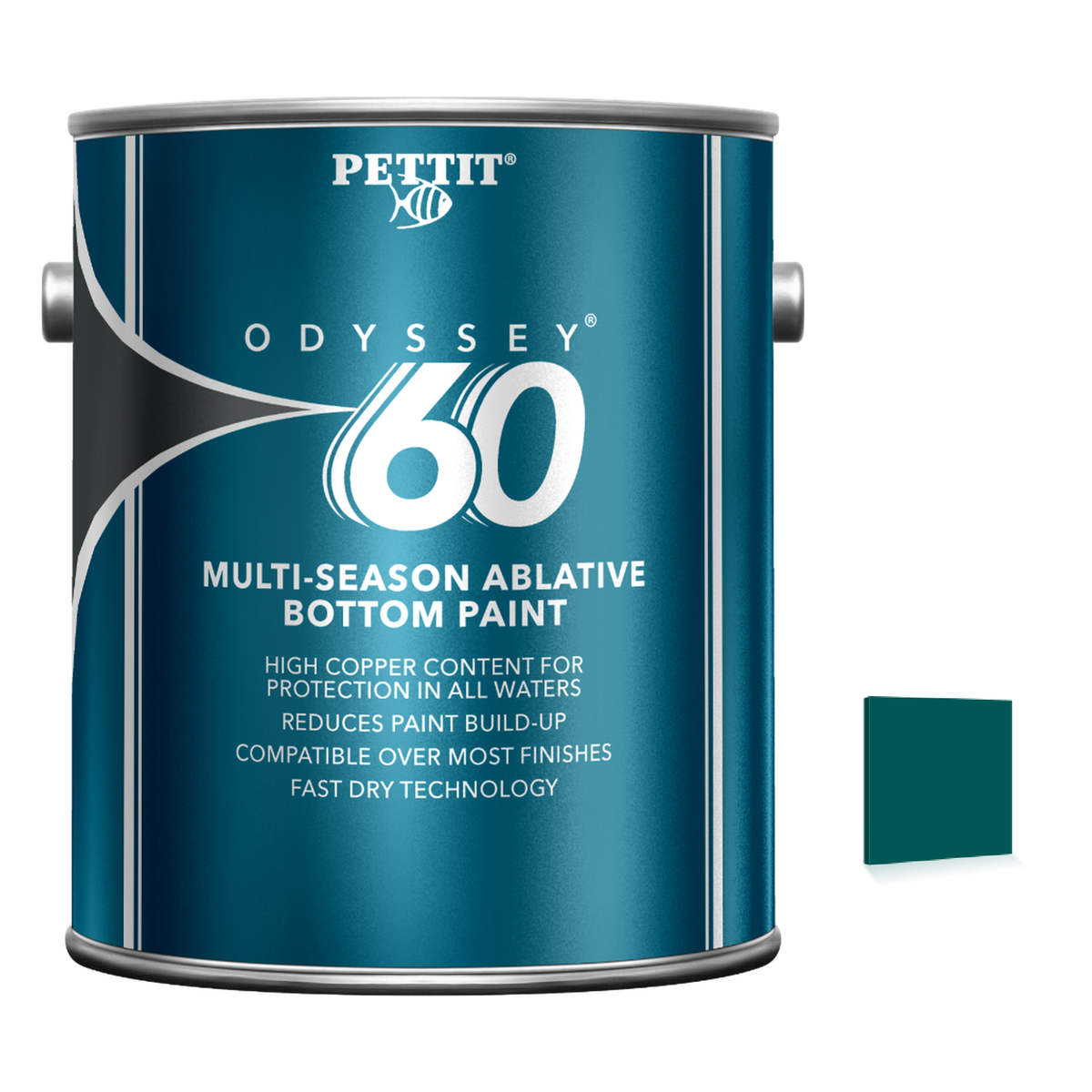 Pettit Odyssey 60 packaging with official Green color swatch