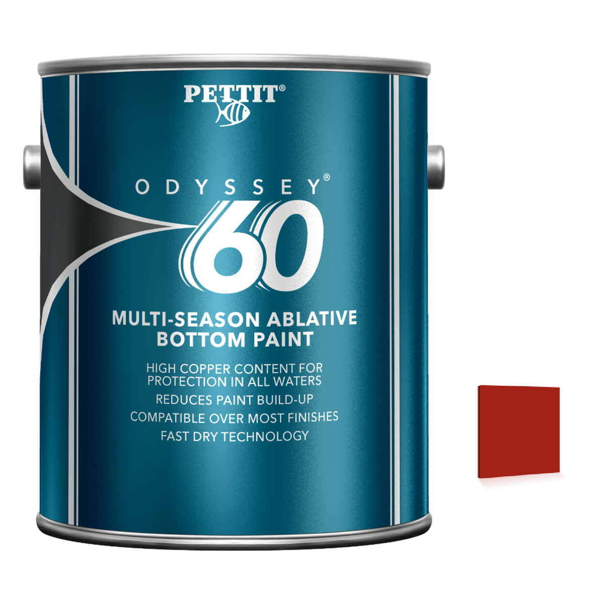 Pettit Odyssey 60 packaging with official Red color swatch