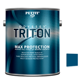 Pettit Odyssey Triton packaging with official Blue color swatch