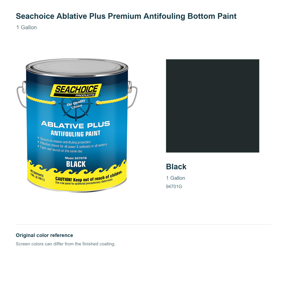 50-94701G | 1 Gallon | Black | can and original swatch
