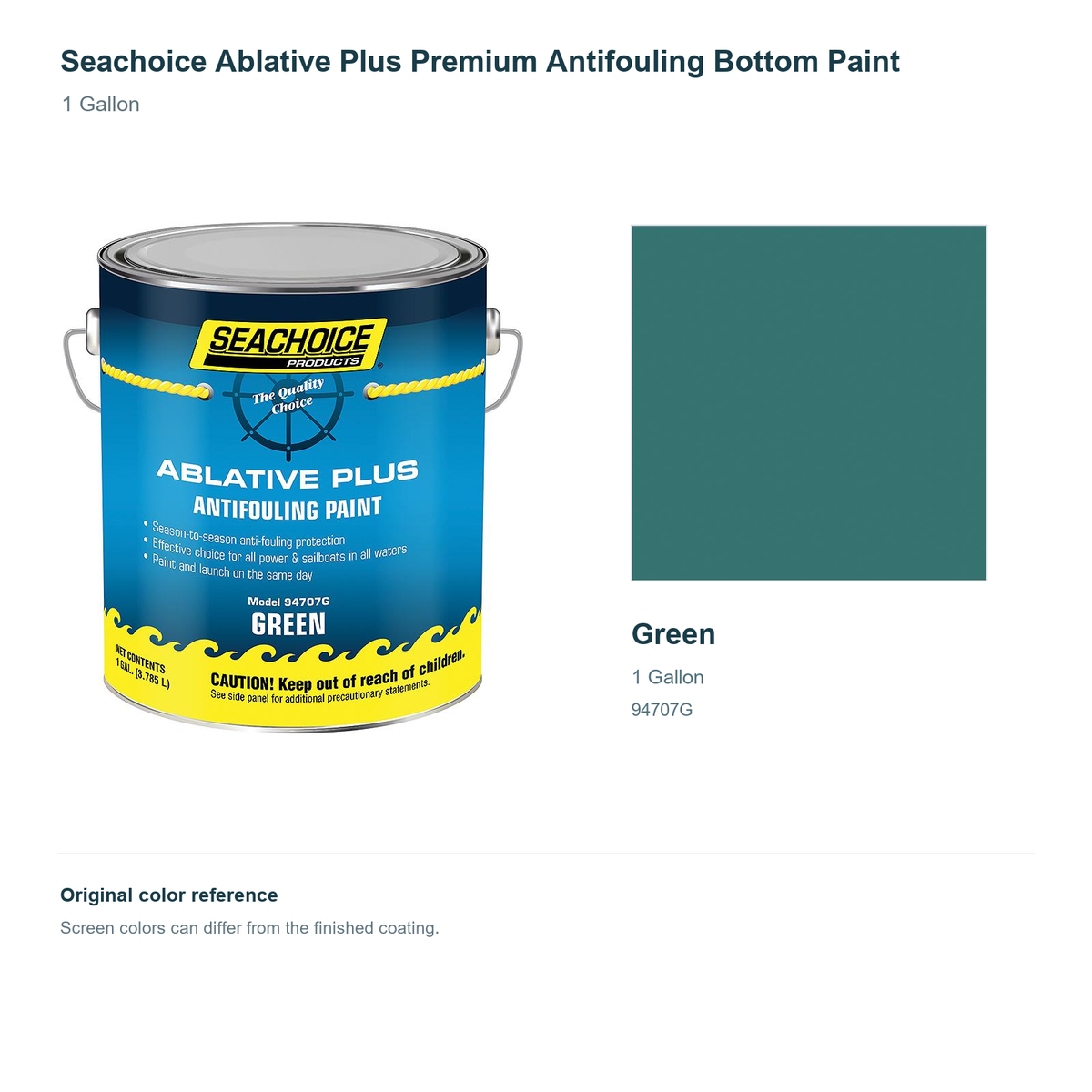 50-94707G | 1 Gallon | Green | can and original swatch