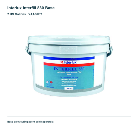 Interlux Interfill 830 Base — 2 US Gallons | YAA867/2. Base only; curing agent sold separately.