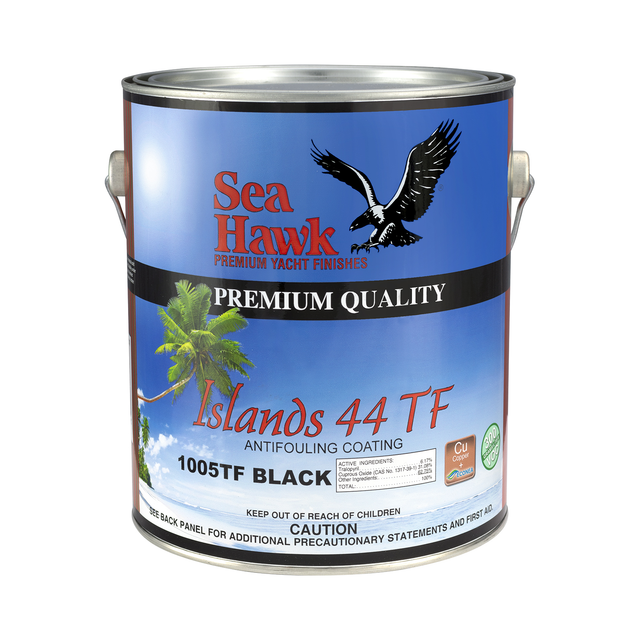 95-1005TFGL-clean | Original Sea Hawk manufacturer Islands 44 TF gallon package photo — exact listed Black or Light Gray example; Colorkote can is color-neutral