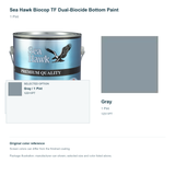 Sea Hawk Biocop TF Dual-Biocide Bottom Paint - 1 Pint - Gray - manufacturer can illustration with selected-option panel and original swatch