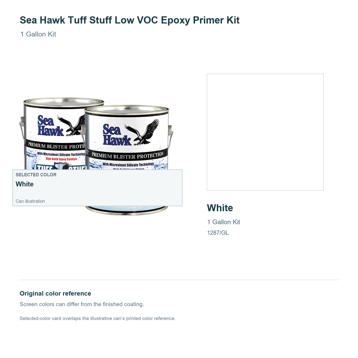 95-1287GLKIT | 1 Gallon Kit | White | can and original swatch