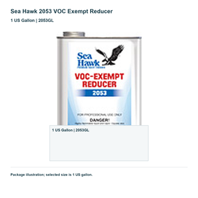 Sea Hawk 2053 VOC Exempt Reducer — 1 US Gallon | 2053GL. Package illustration; selected size is 1 US gallon.