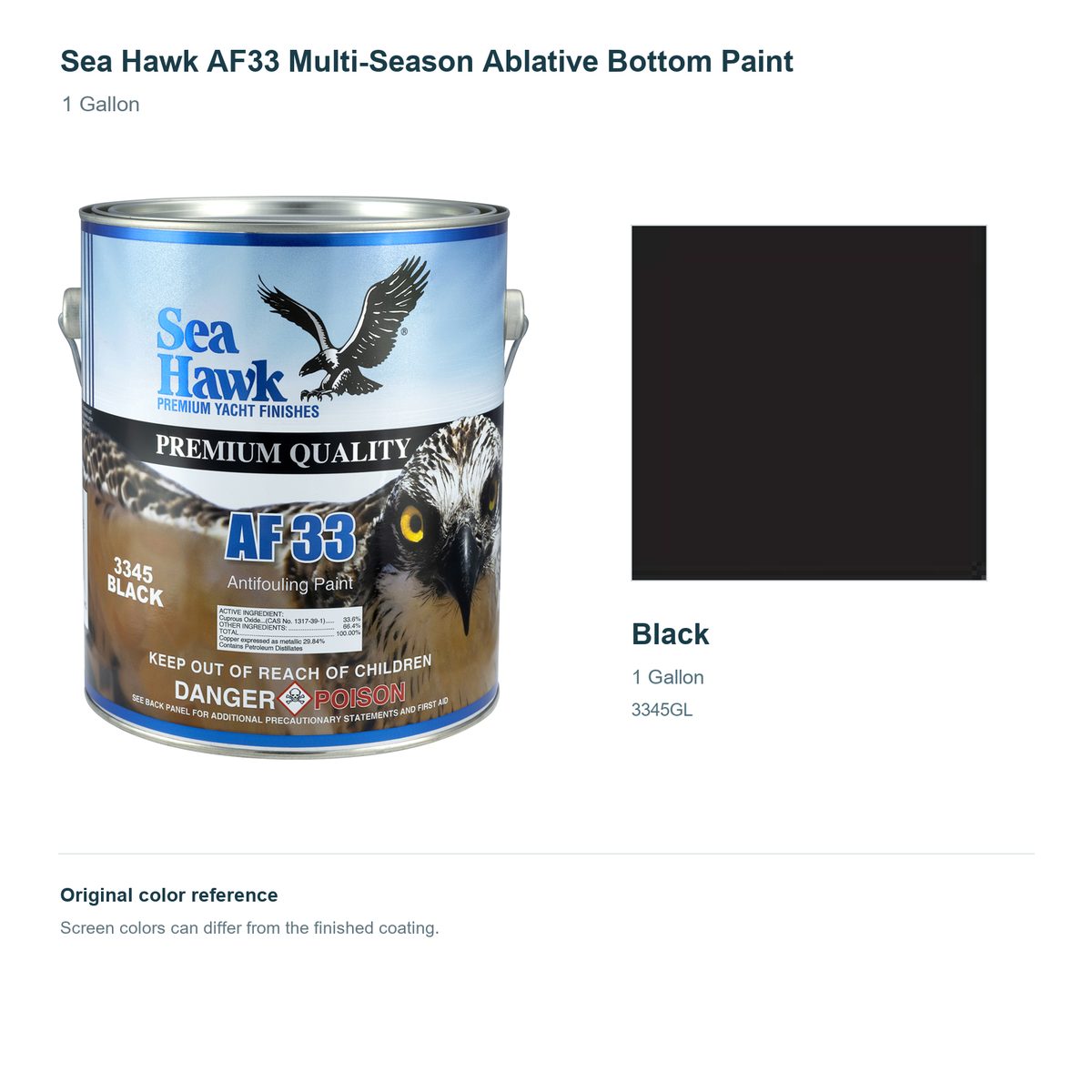 95-3345GL | 1 Gallon | Black | can and original swatch