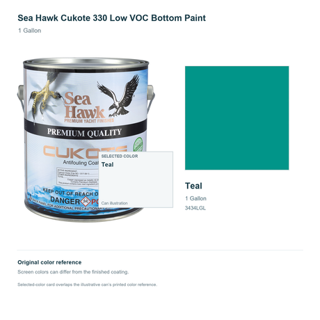 95-3434LGL | 1 Gallon | Teal | can and original swatch
