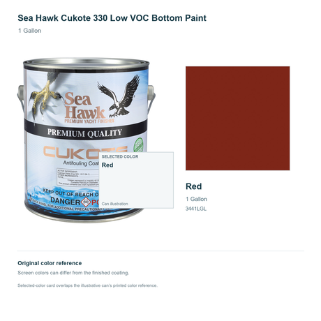 95-3441LGL | 1 Gallon | Red | can and original swatch