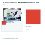 Sea Hawk Smart Solution Metal-Free Antifouling Bottom Paint - 1 Quart - Bright Red - manufacturer can illustration with selected-option panel and original swatch