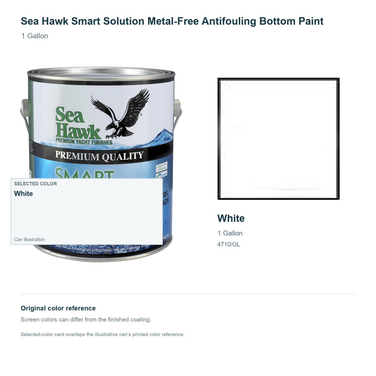 95-4710GL | 1 Gallon | White | can and original swatch