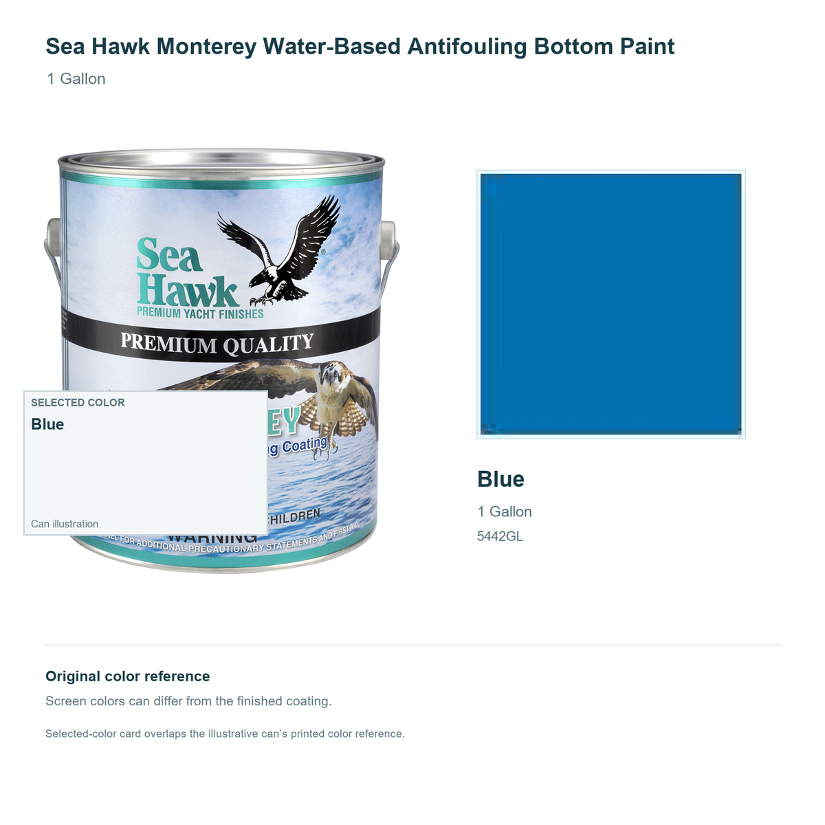 95-5442GL | 1 Gallon | Blue | can and original swatch