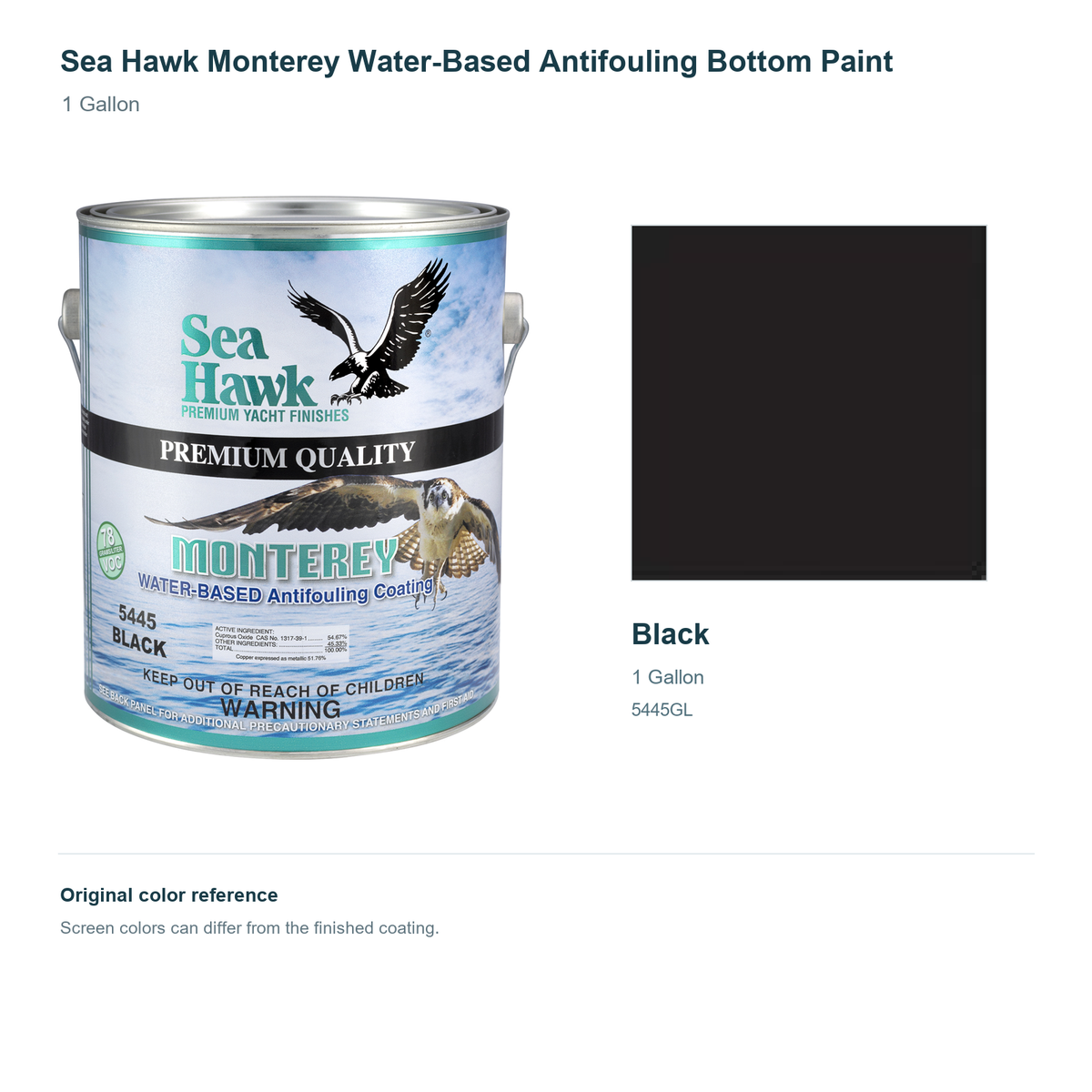 95-5445GL | 1 Gallon | Black | can and original swatch